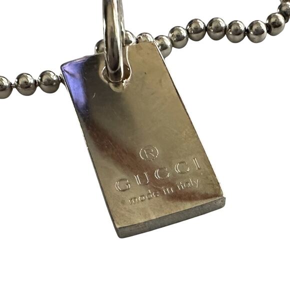 Gucci Silver Bar Logo Ball Chain Bracelet - Picture 5 of 12